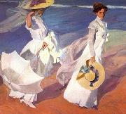 Joaquin Sorolla Walk on the Beach, oil painting artist